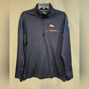 Nike Broncos Navy Quarter-Zip Pullover